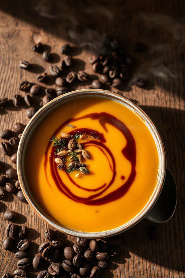 coffee infused butternut squash soup