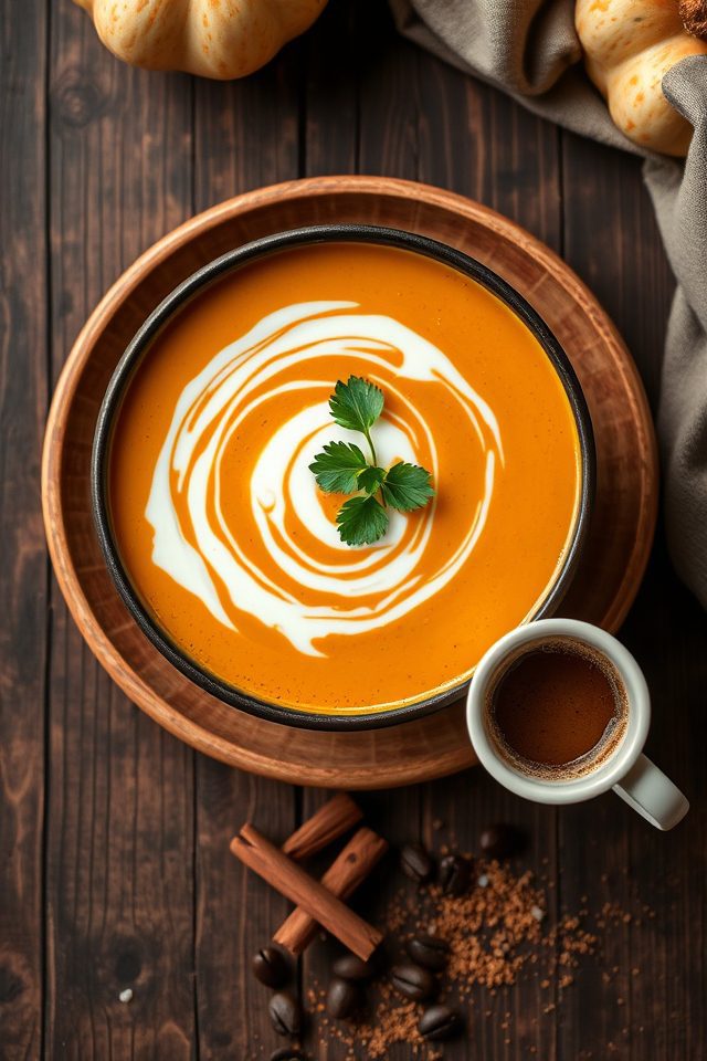 coffee spiced pumpkin soup recipe