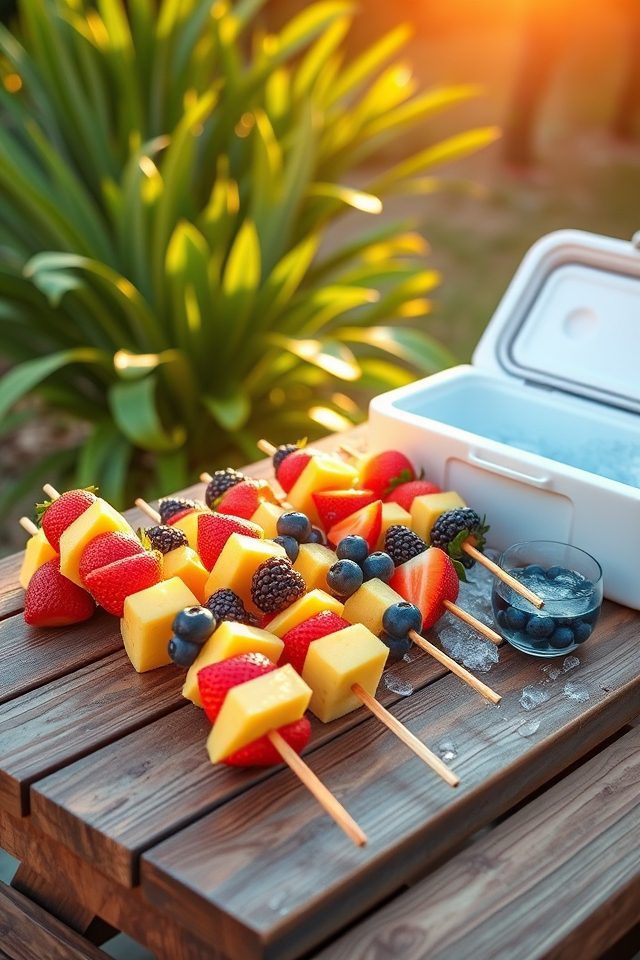 colorful fruit campfire treats