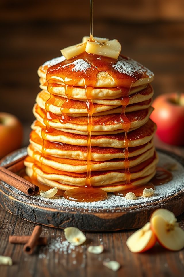 cozy apple cinnamon pancakes