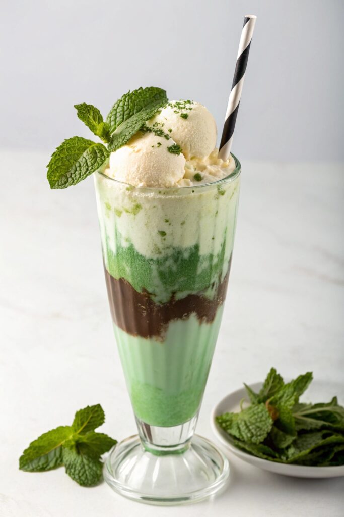 minty ice cream float