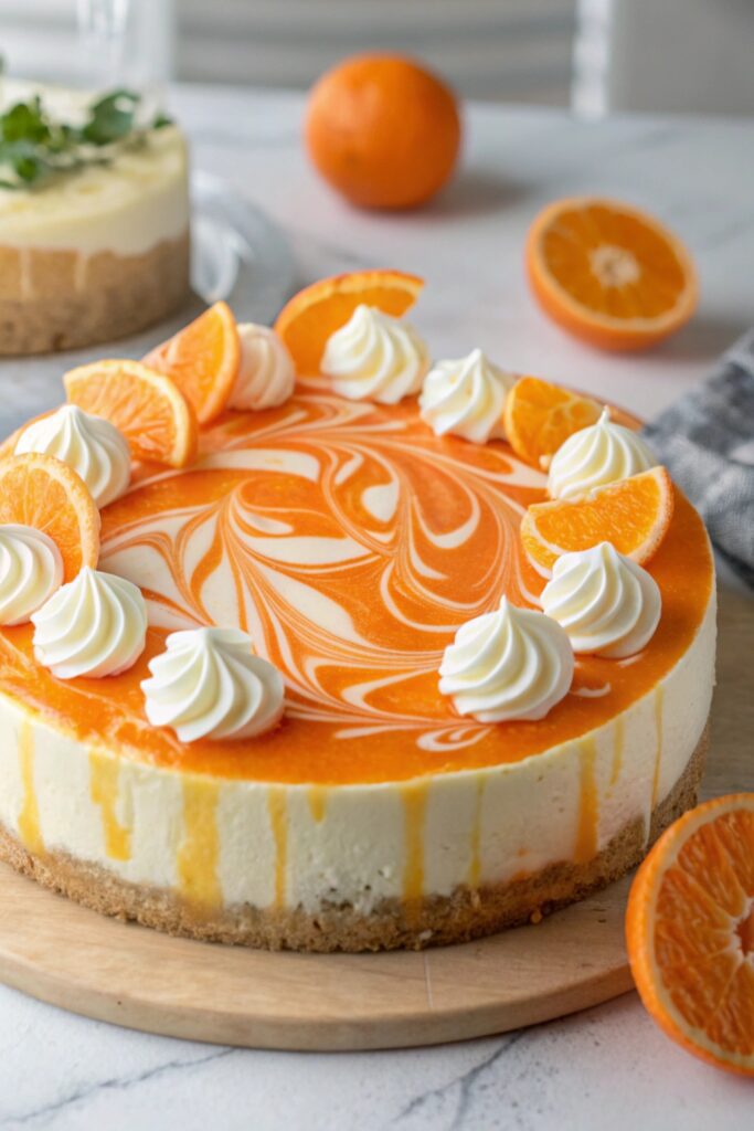 creamy orange vanilla cheesecake
