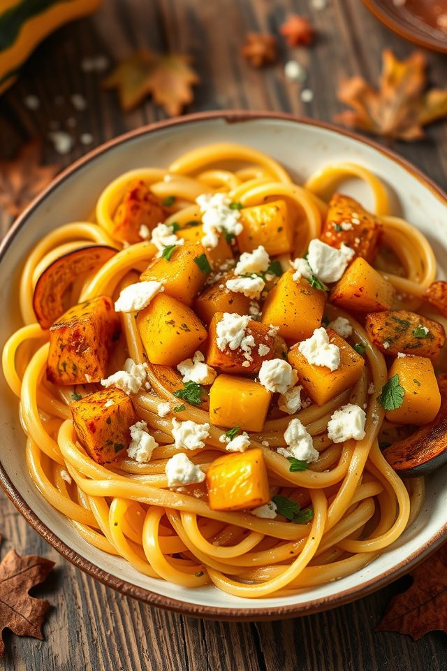 creamy acorn squash pasta