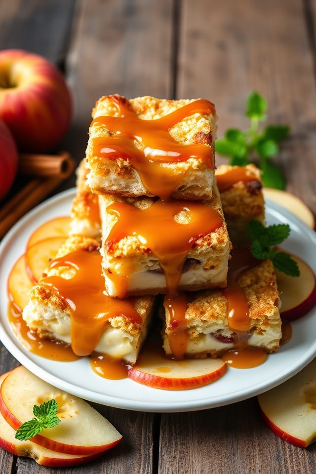 creamy cheesecake apple bars