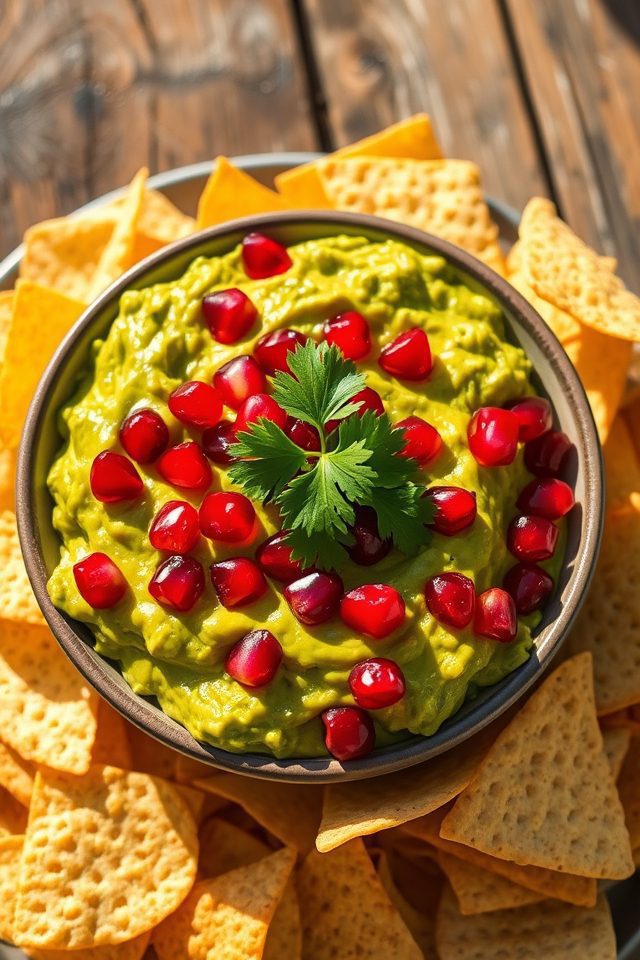 creamy pomegranate avocado dip
