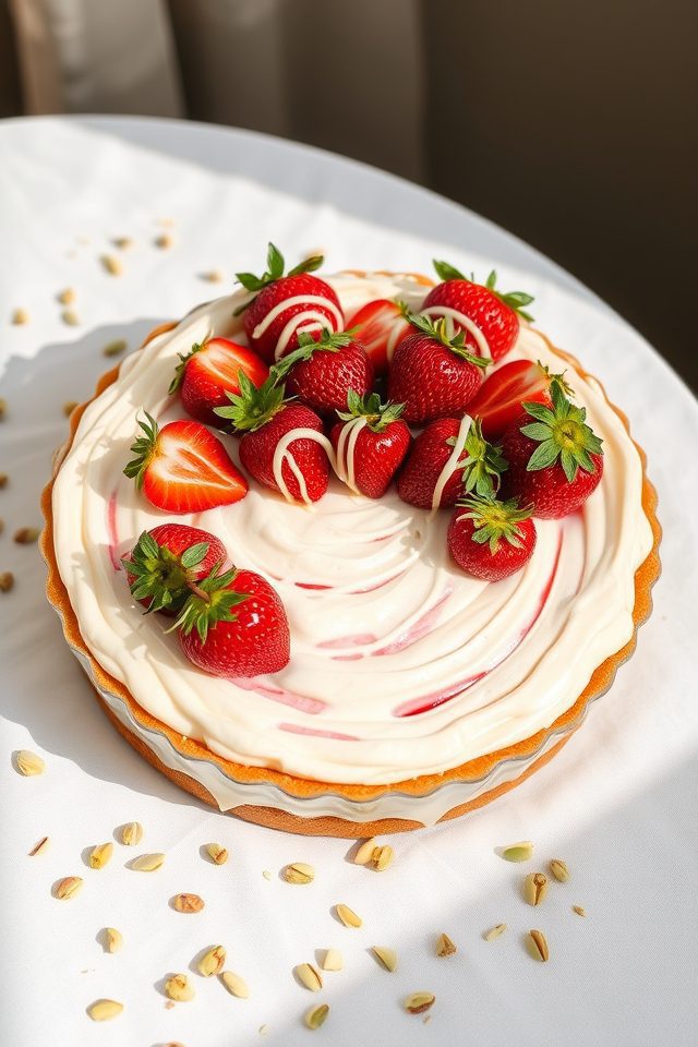 creamy strawberry chocolate pie