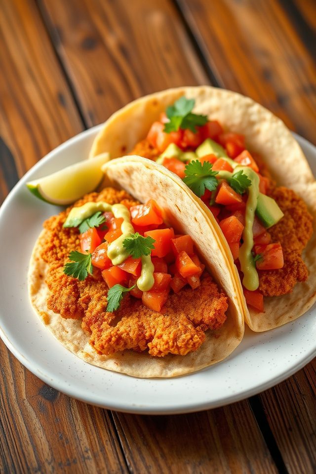 crispy schnitzel taco fusion
