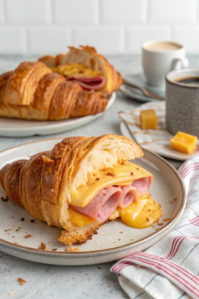 ham and cheese croissant sandwiches