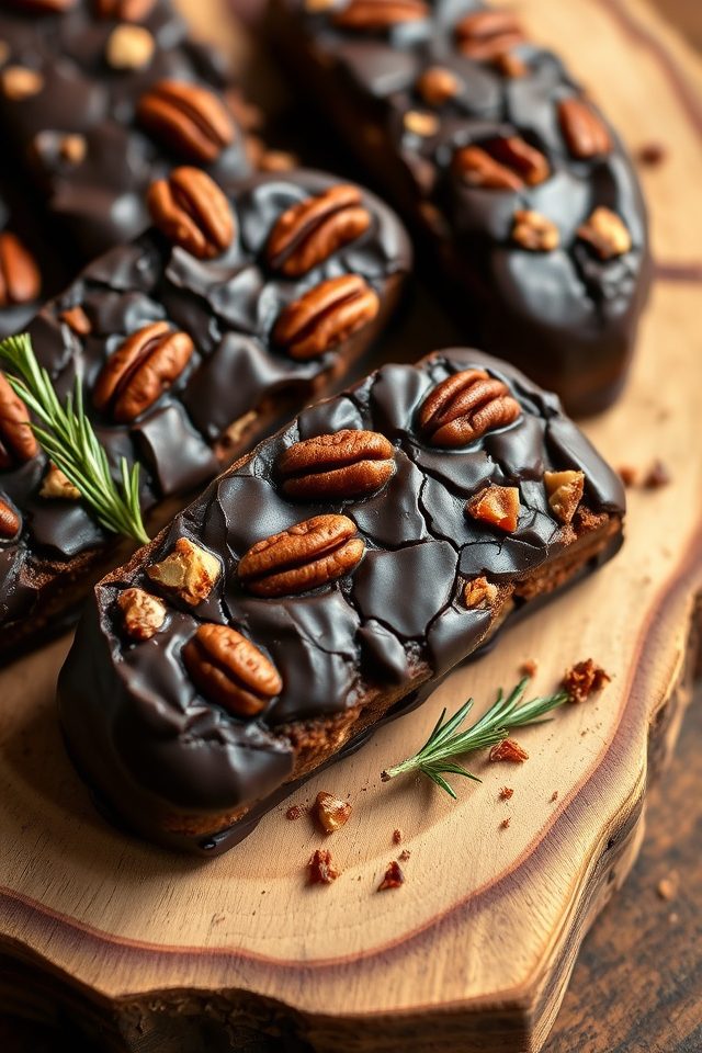 crunchy chocolate pecan biscotti
