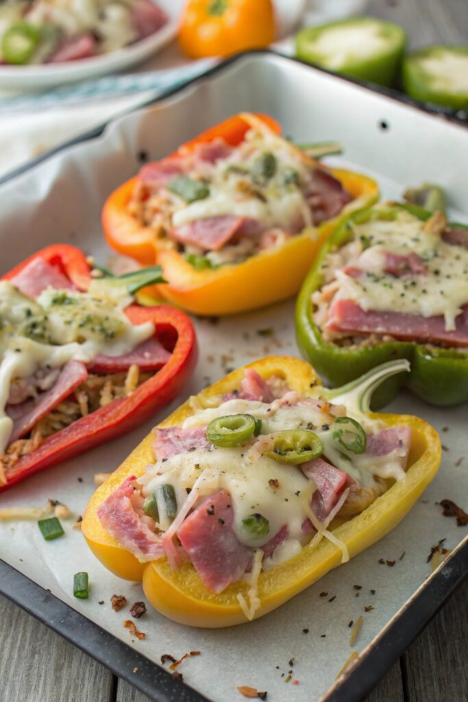 cuban sandwich inspired stuffed peppers