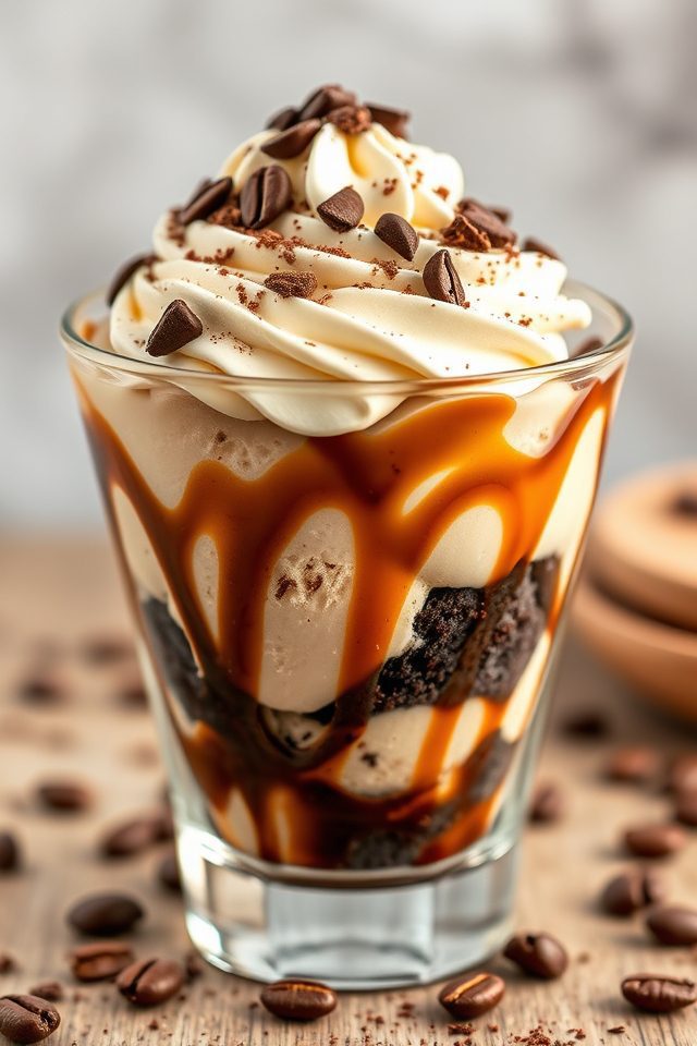 decadent coffee brownie parfait