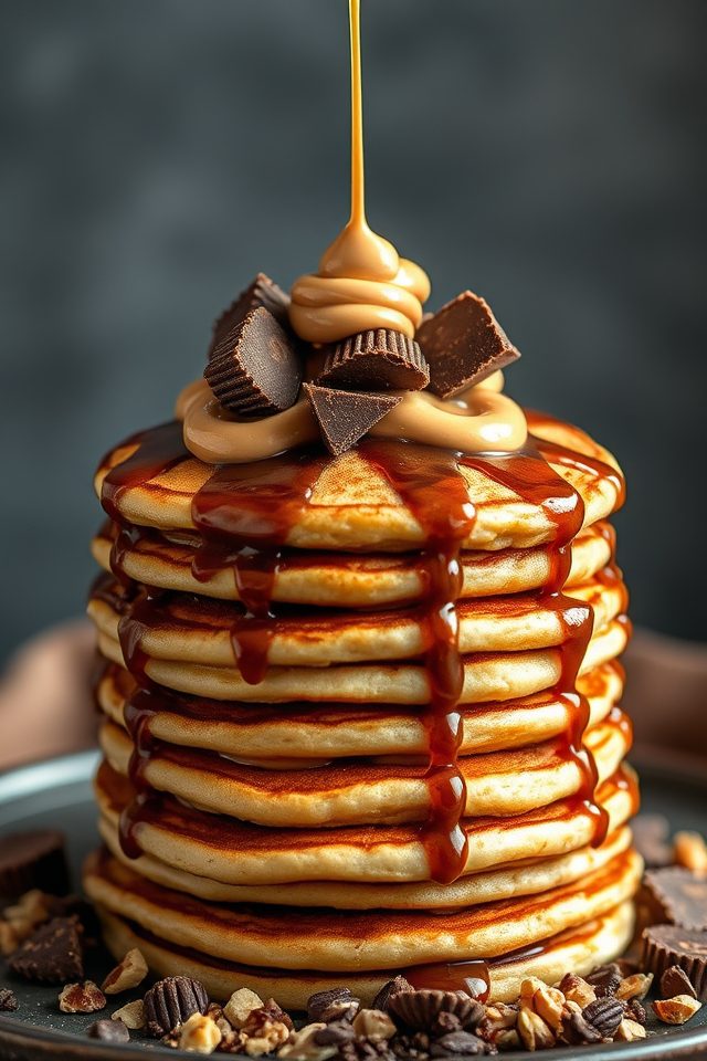 decadent peanut butter pancakes