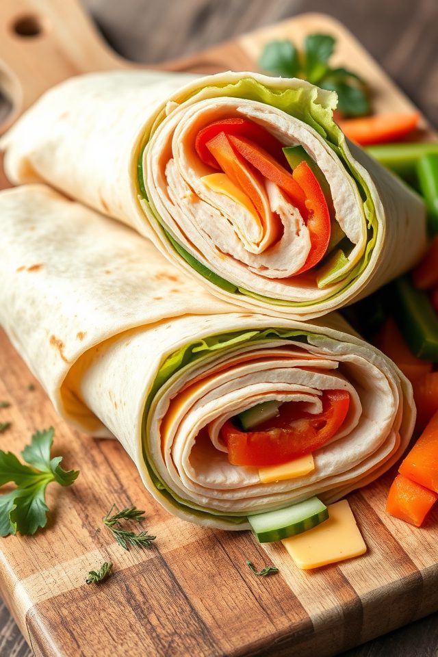 Turkey and Cheese Wraps