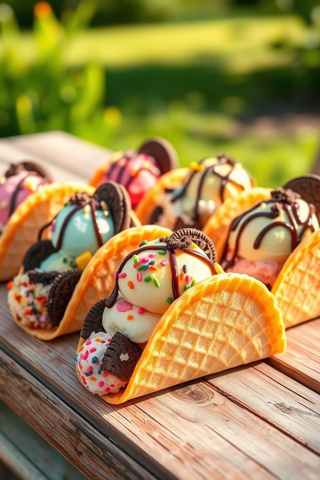 delicious ice cream taco