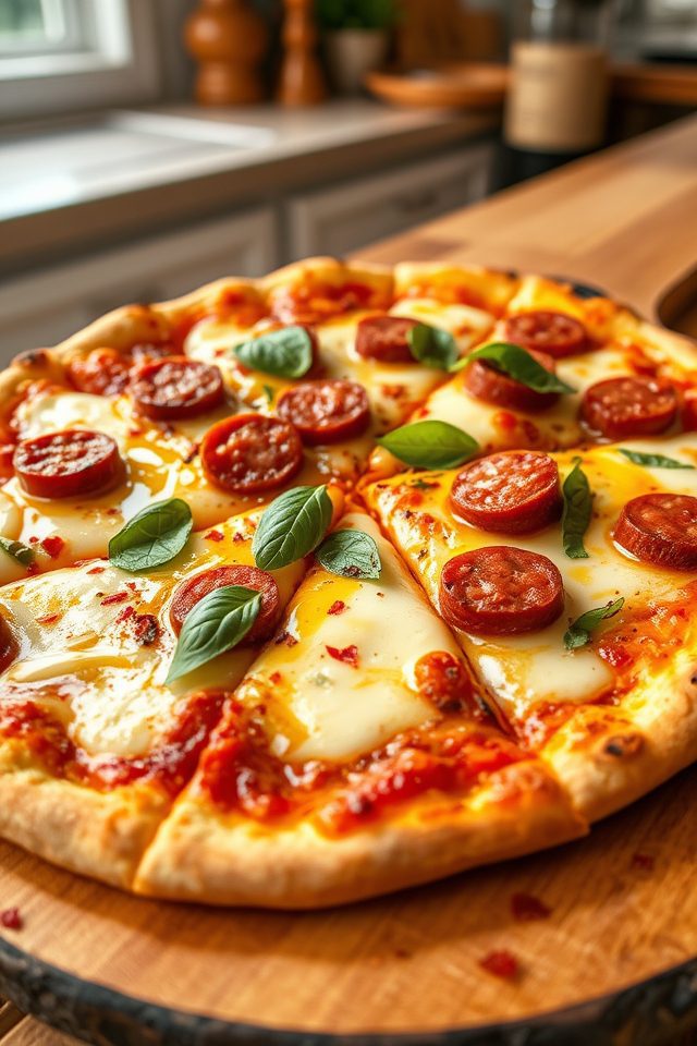 delicious italian sausage pizza