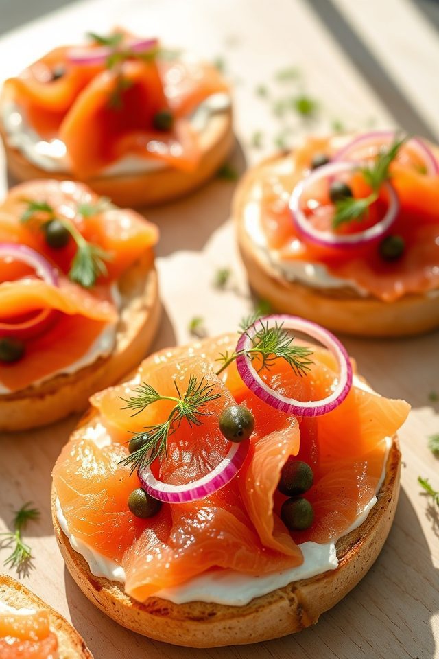 delicious smoked salmon bagels