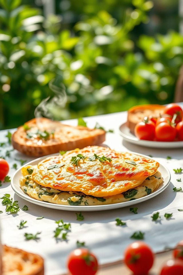 delicious spinach feta omelette