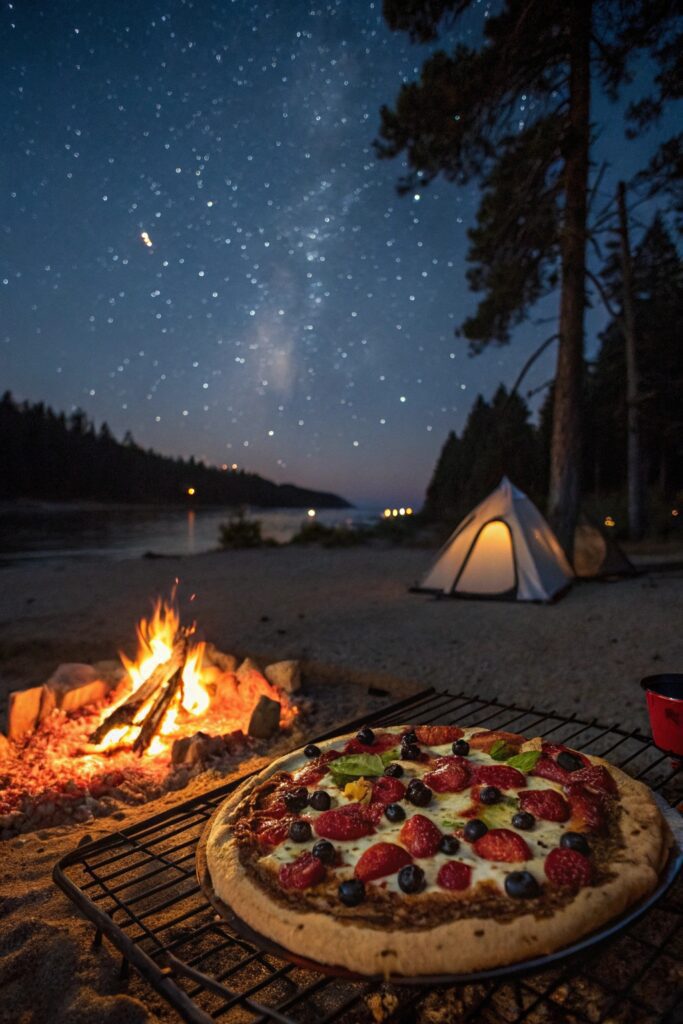 sweet camping dessert pizza