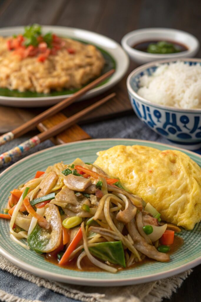 fusion egg pancake dish