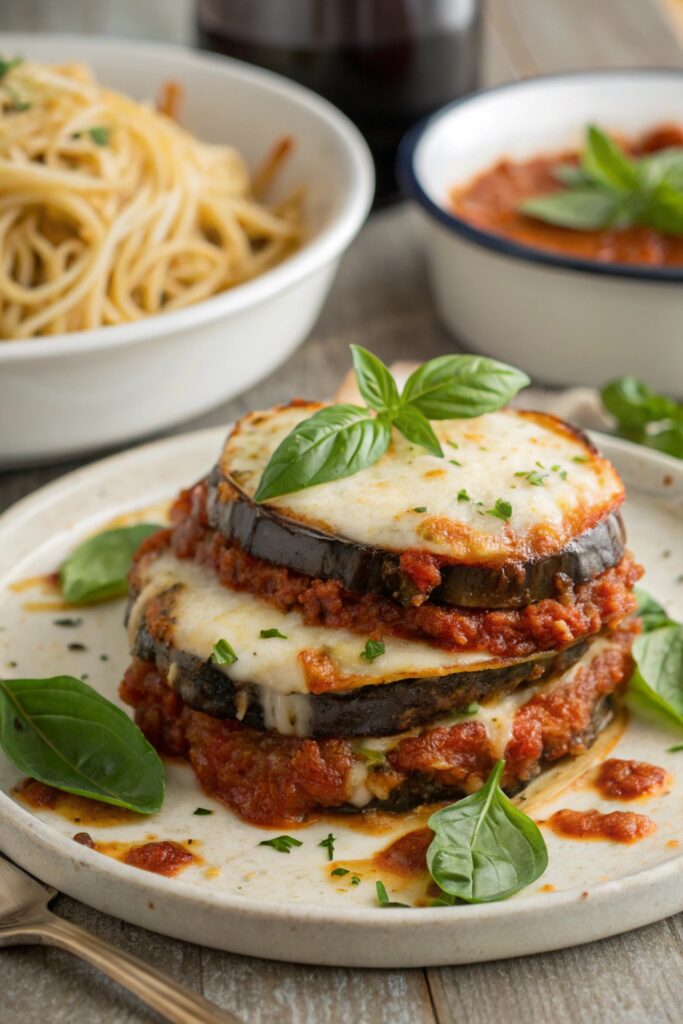 eggplant parmesan with pinot noir
