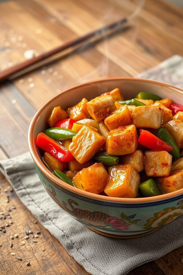 flavorful vegetable and protein dish