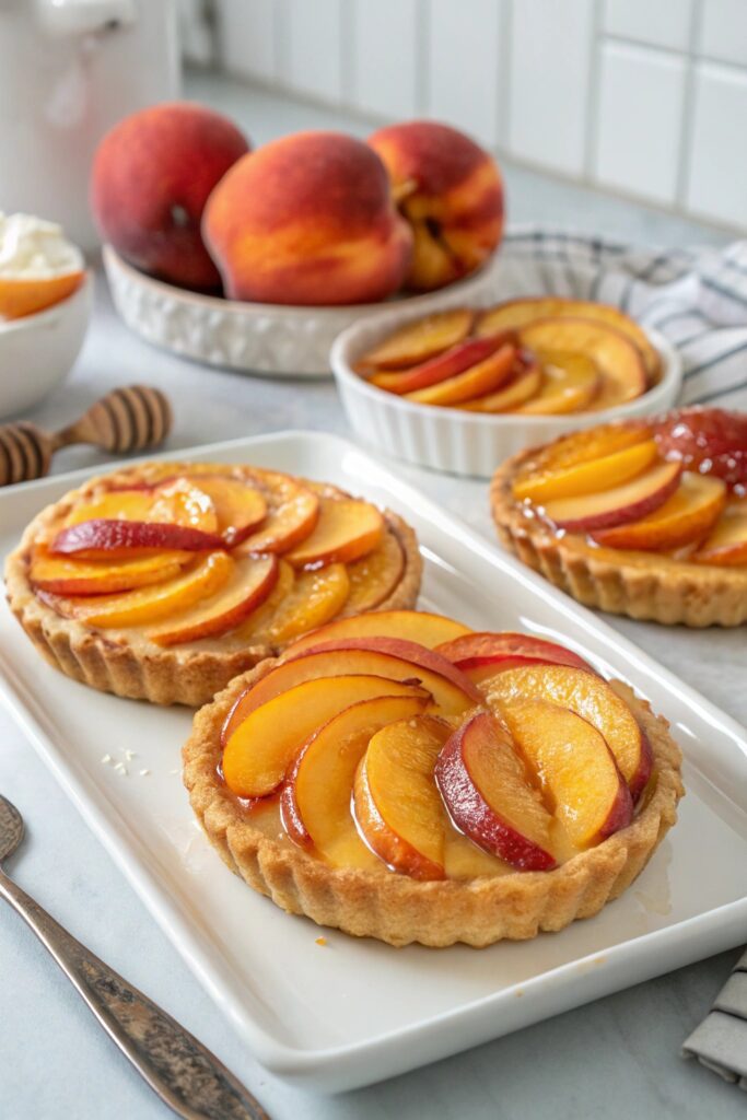 peach tarts with custard
