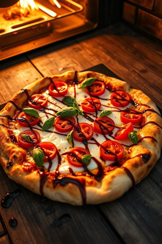 fresh caprese inspired cheese pizza