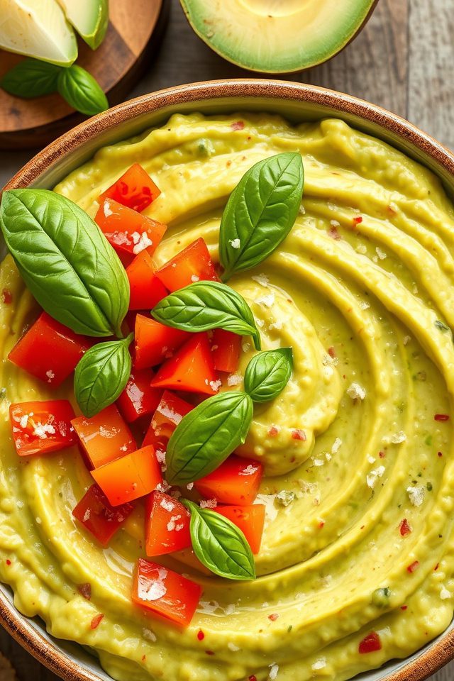 fresh tomato basil guacamole