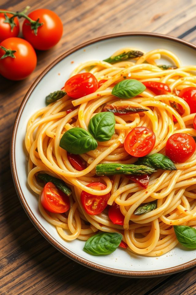 fresh vegetable pasta delight