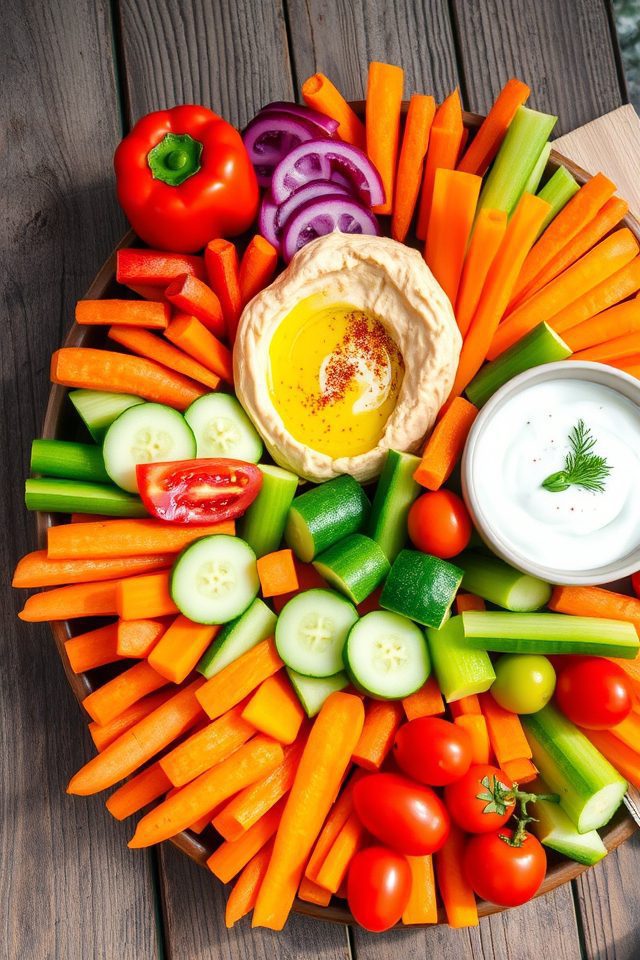 fresh veggie platter dips