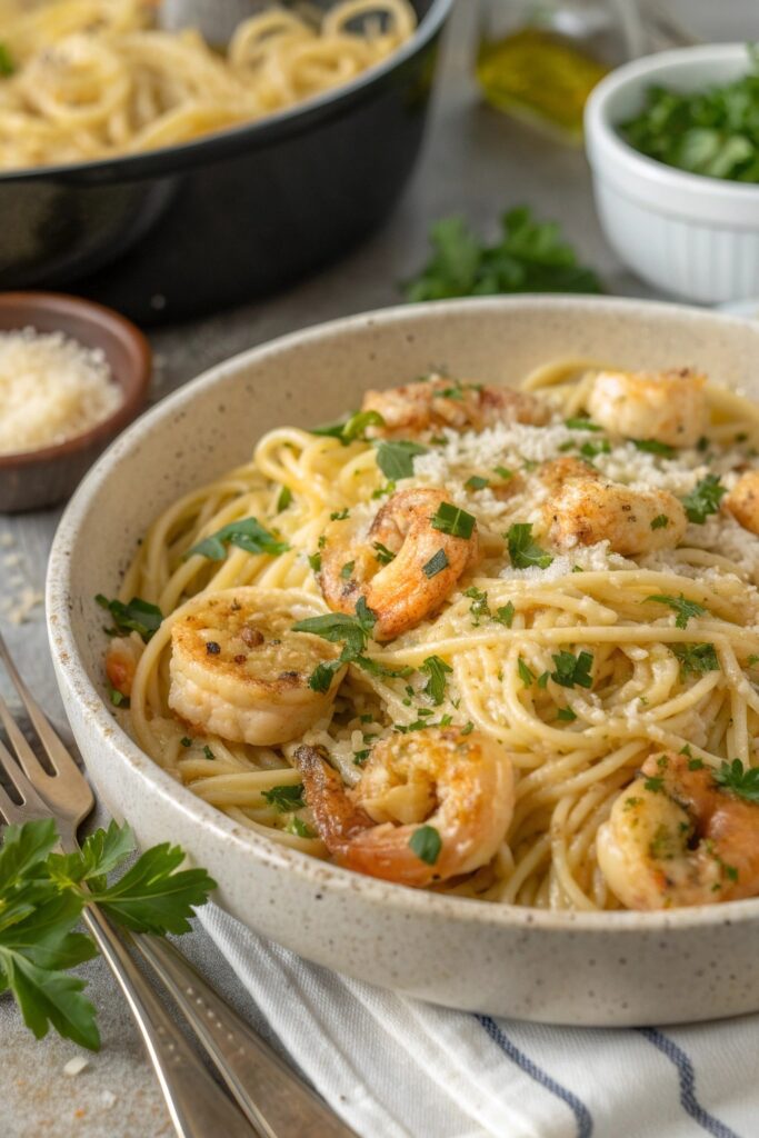 garlic butter shrimp pasta