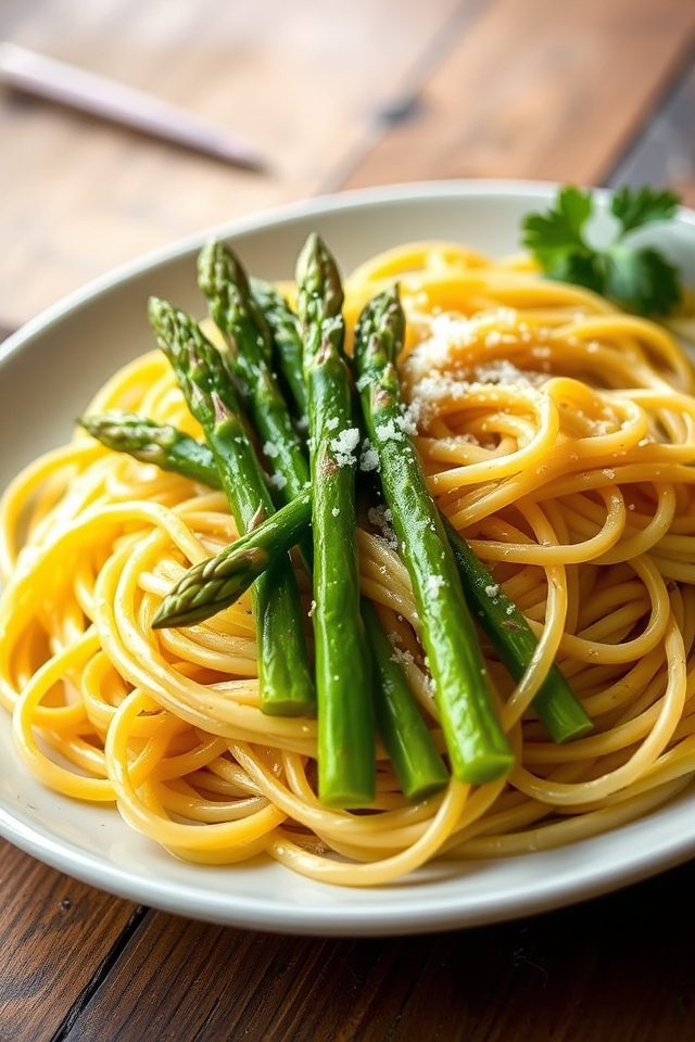 garlic butter asparagus pasta