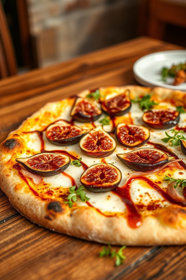 gourmet fig prosciutto pizza