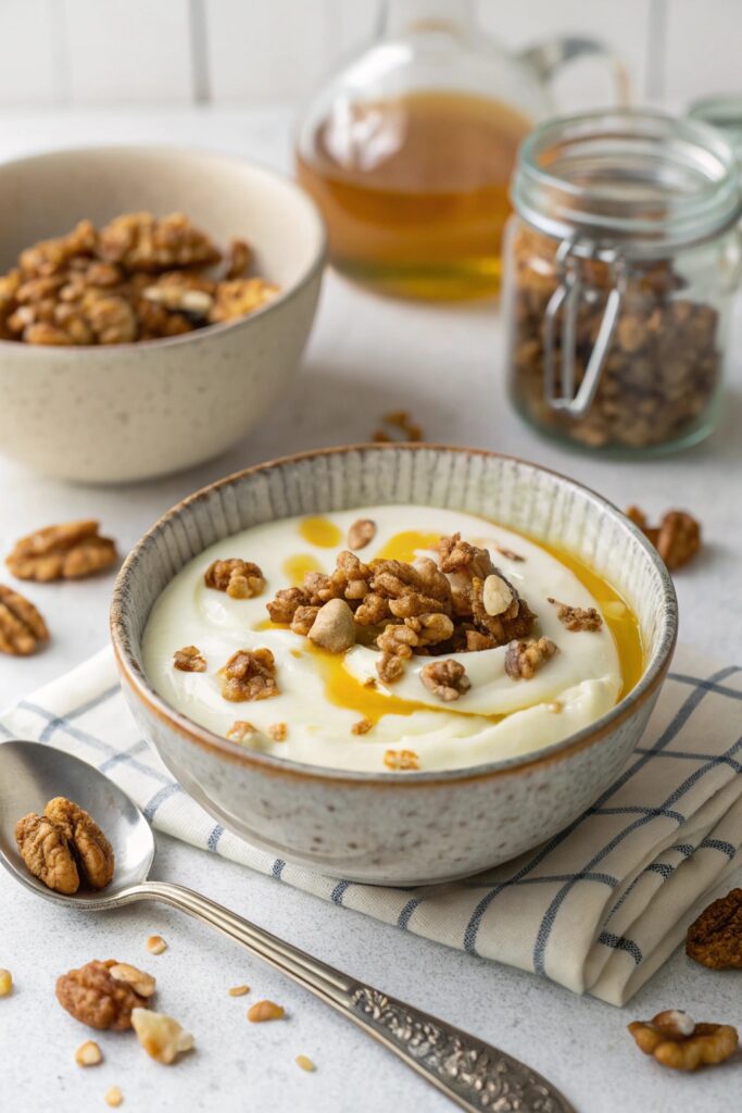 Greek Yogurt With Honey and Walnuts