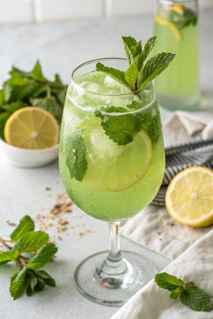 bubbly green tea cocktail