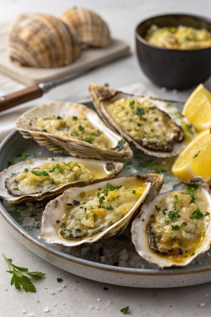 grilled oysters with garlic butter