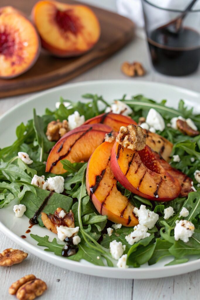 grilled peaches and arugula