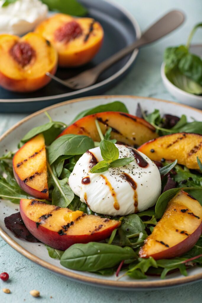 grilled peach and burrata