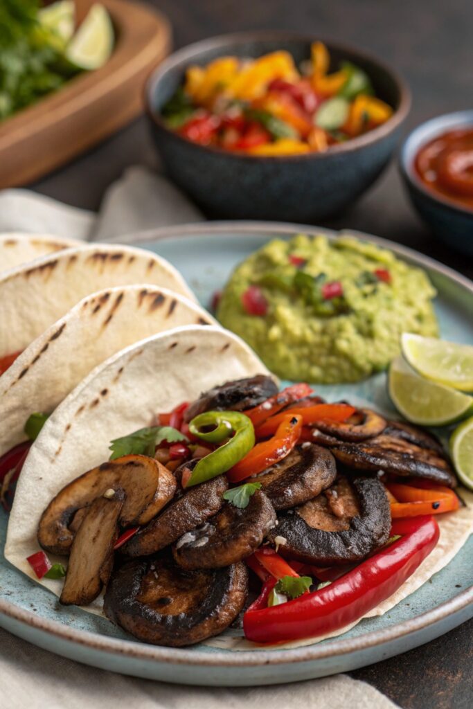 grilled mushroom fajitas delight