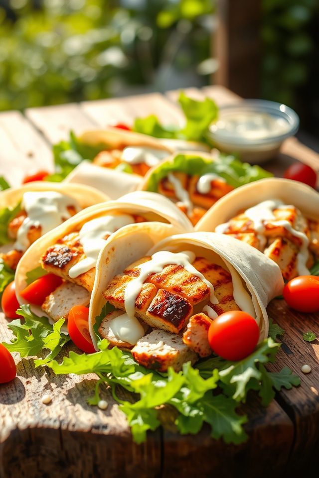 grilled chicken caesar wraps