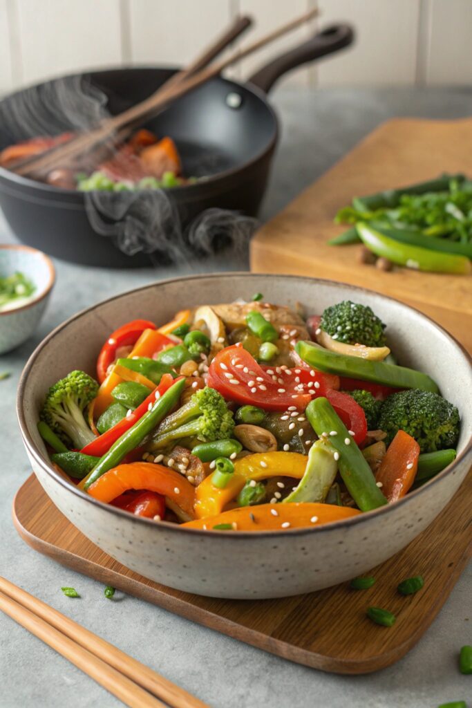 vibrant nutritious vegetable stir fry