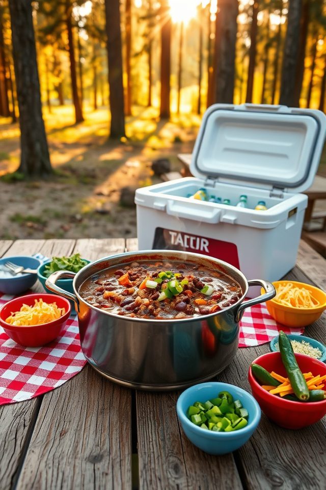 hearty camping chili stew
