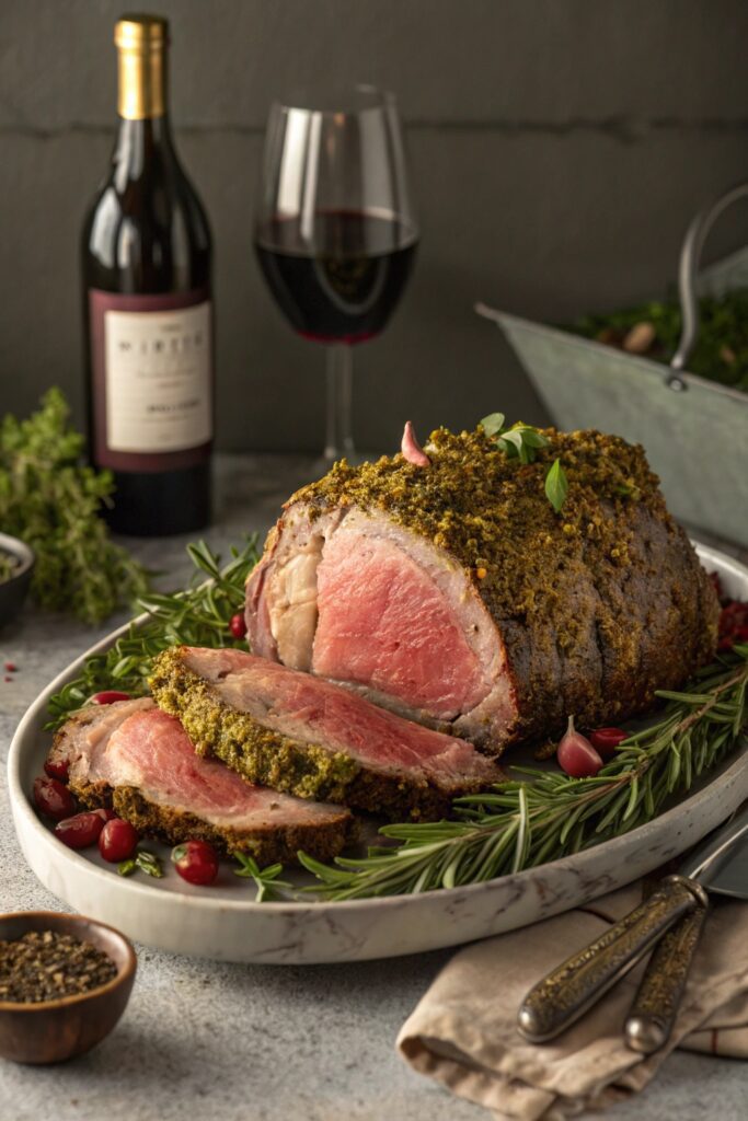 luxurious herb crusted roast