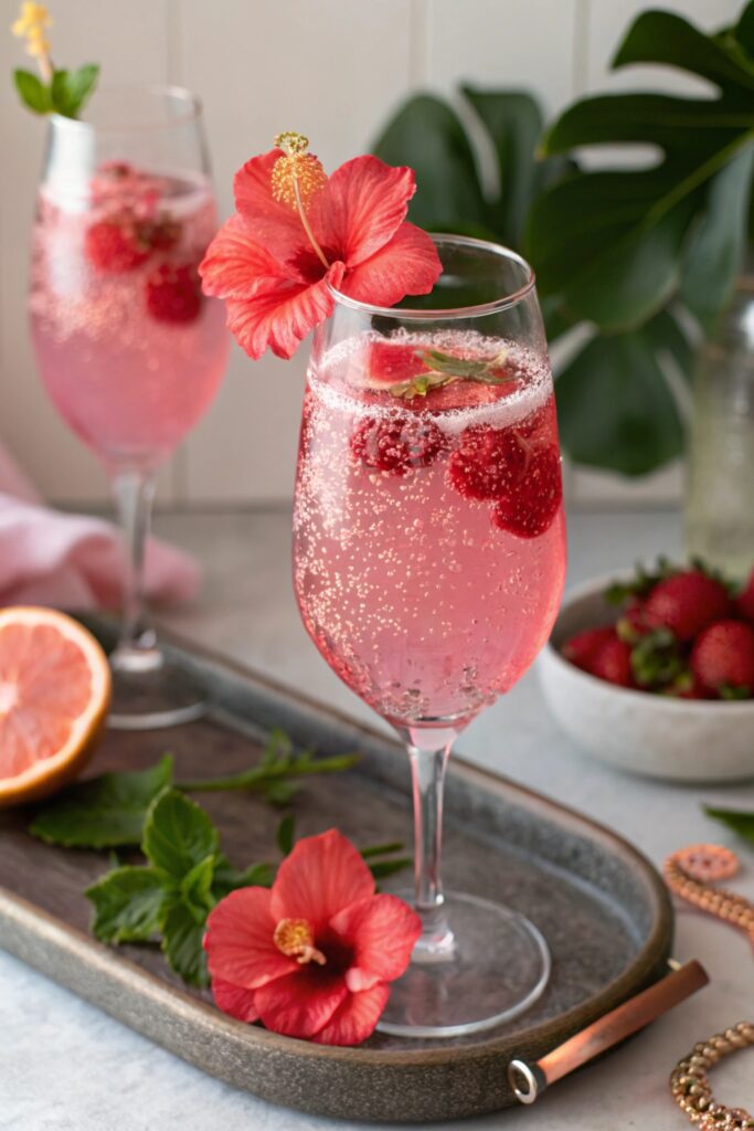 hibiscus tea prosecco cocktail