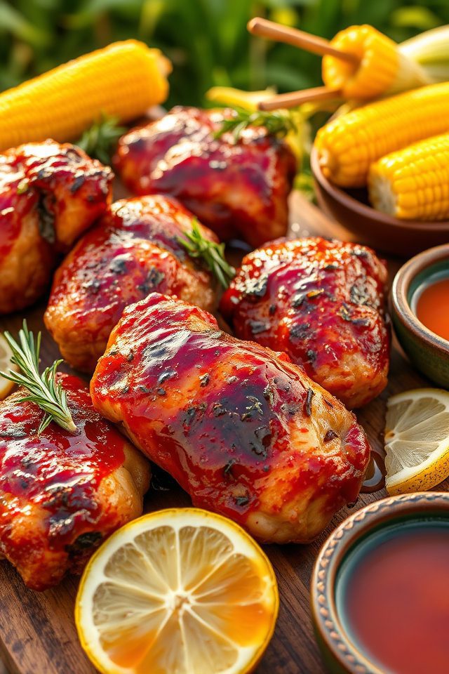 honey glazed bbq chicken thighs