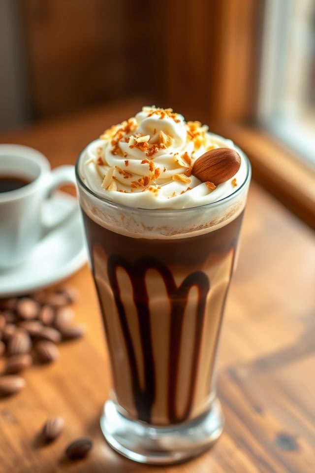 indulgent coffee with toppings