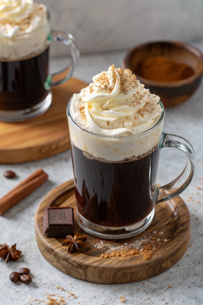 rich coffee with whiskey