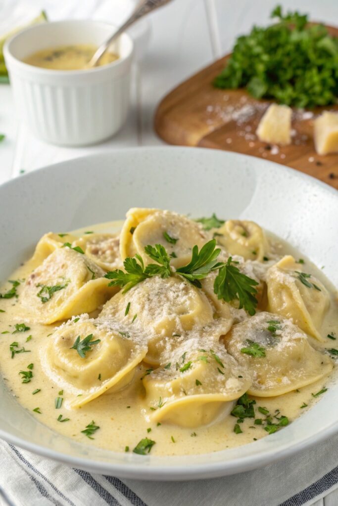 creamy cheese filled pasta