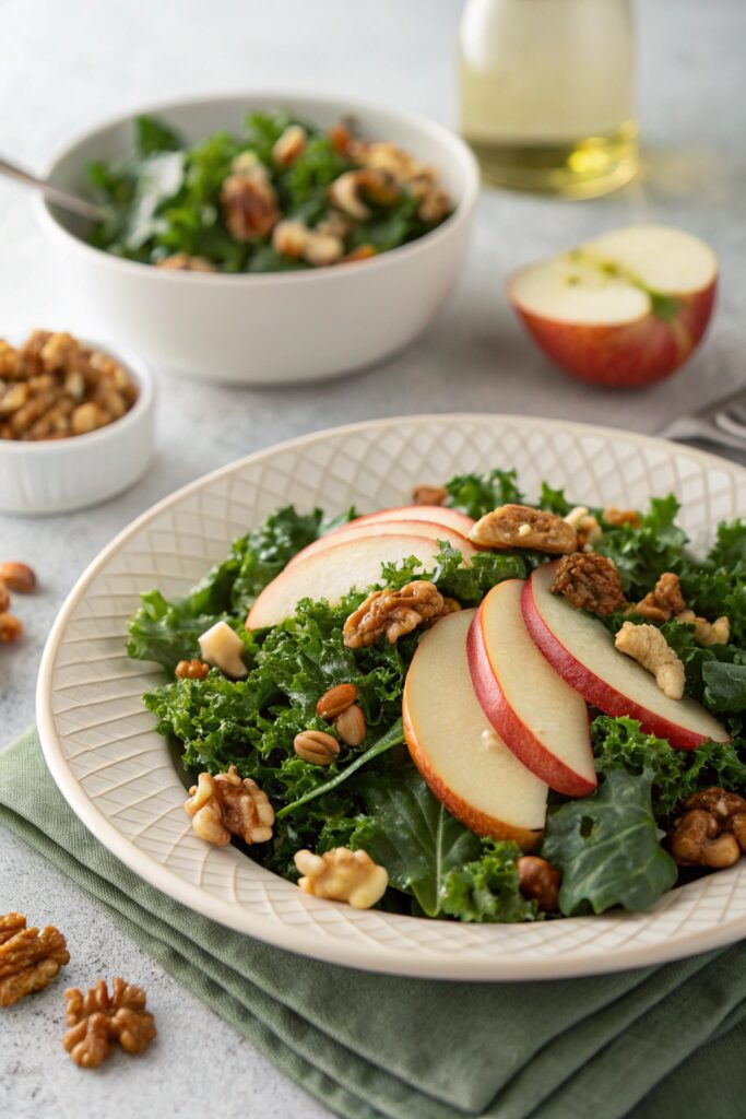 kale apple nuts vinaigrette