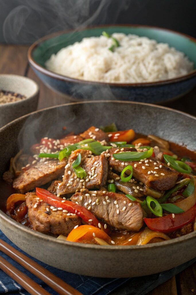 korean bbq pork stir fry